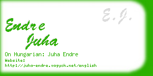 endre juha business card